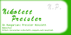 nikolett preisler business card